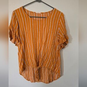 Yellow chair Striped Bell Sleeve Top Size Medium